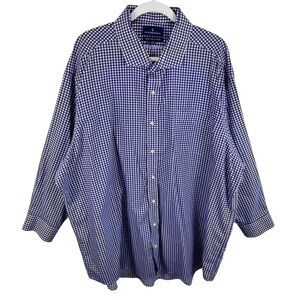 Buttoned Down Mens 20 34 Purple Gingham Supima Cotton Classic Fit Dress Shirt